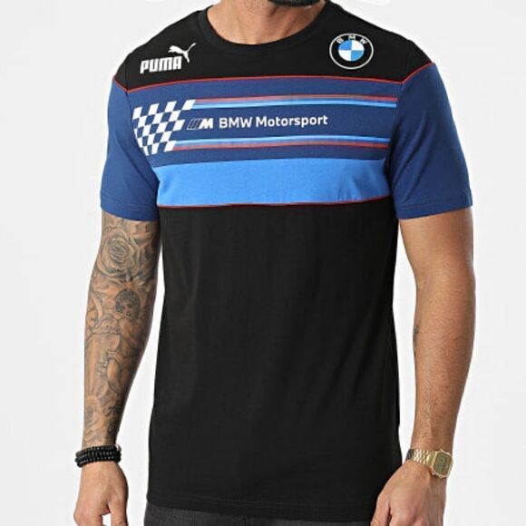 Puma BMW Motorsport Tee Shirt SDS Black Blue Red Bull Men's Size Small S New - Picture 1 of 6